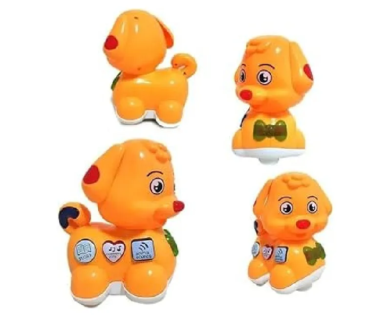 كلب متحرك بأزرار بيانو (أصفر)