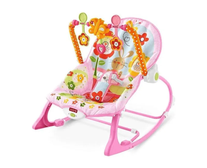 باونسر هزاز مع شريط العاب بلاستيكية - بينك rocker