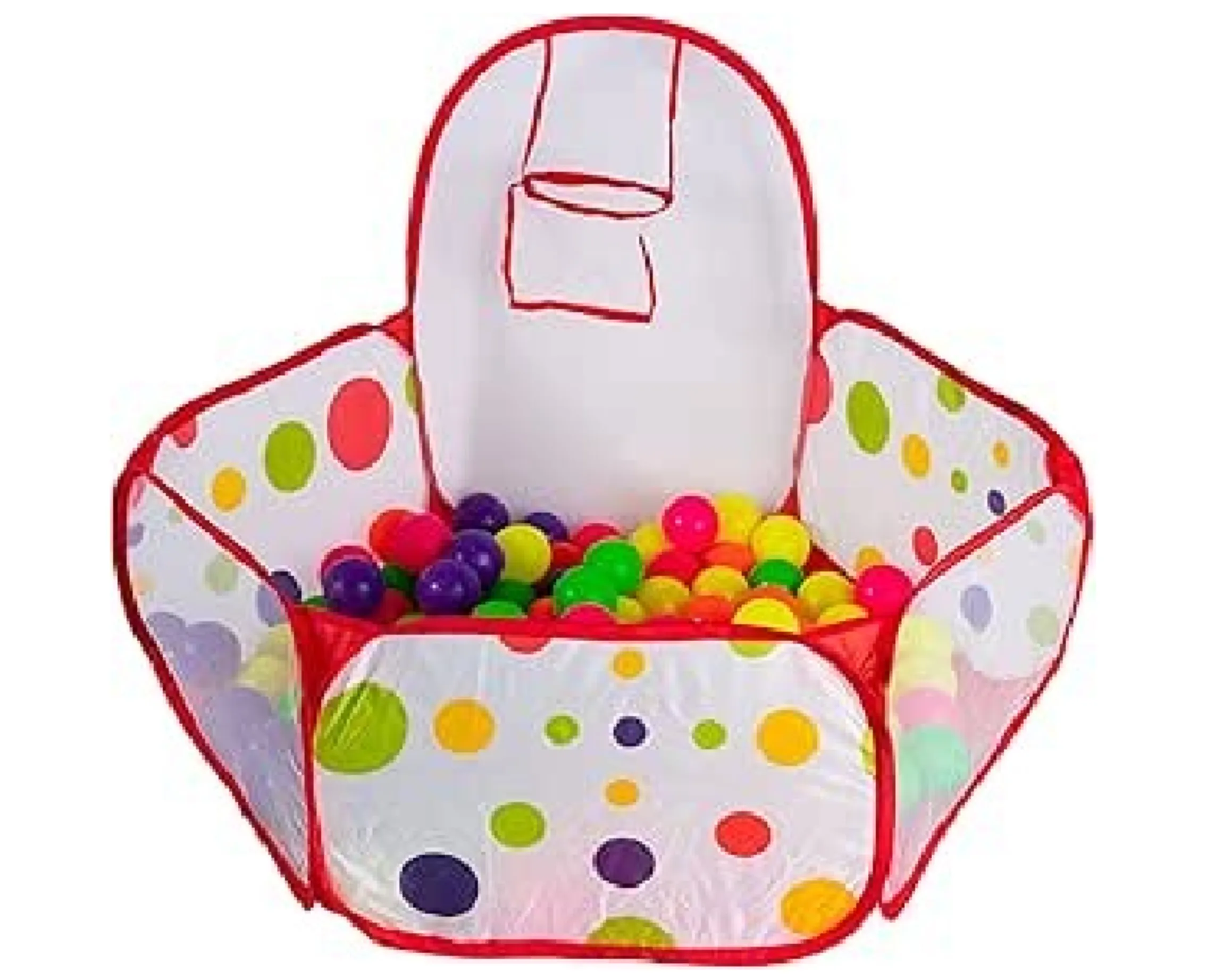 بيت كور نايلون باسكت بول  مقاس90×90×60  مع 50 كورة -أحمر