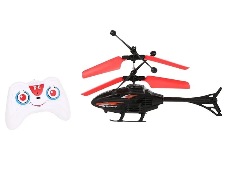 طيارة مروحية مع جهاز تحكم عن بعد (أحمر - أسود)
