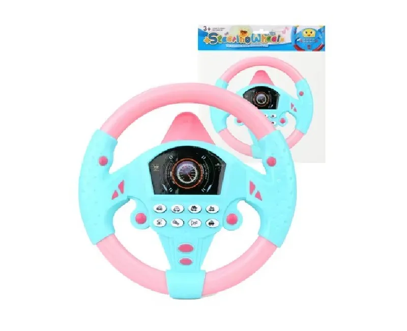 دركسيون سيارة مزود ب8 ازرار موسيقية (أزرق-بينك)