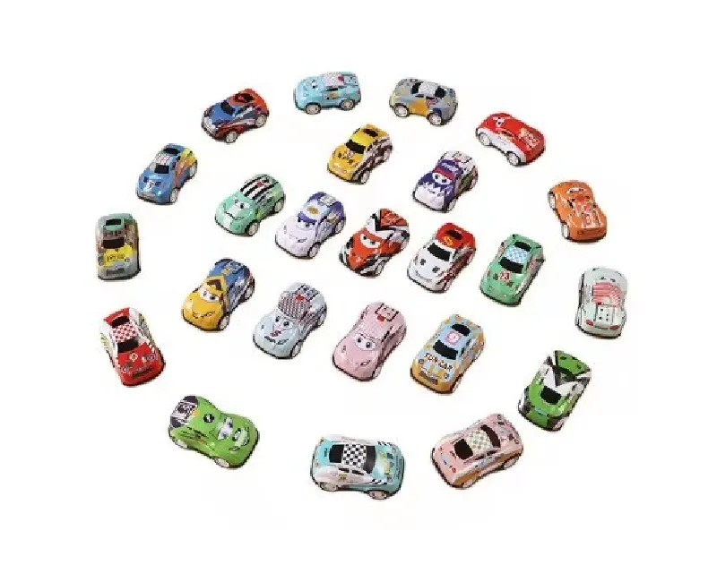 علبة سيارات 20 قطعة معدن سحب(ملونة)