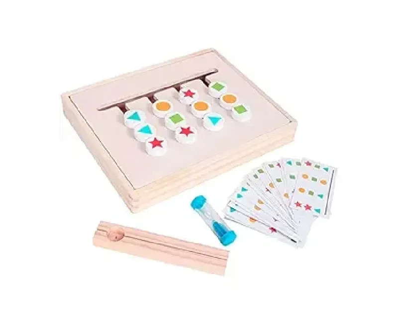 سبورة خشبية لتطابق الأشكال الهندسية 12 مكعب