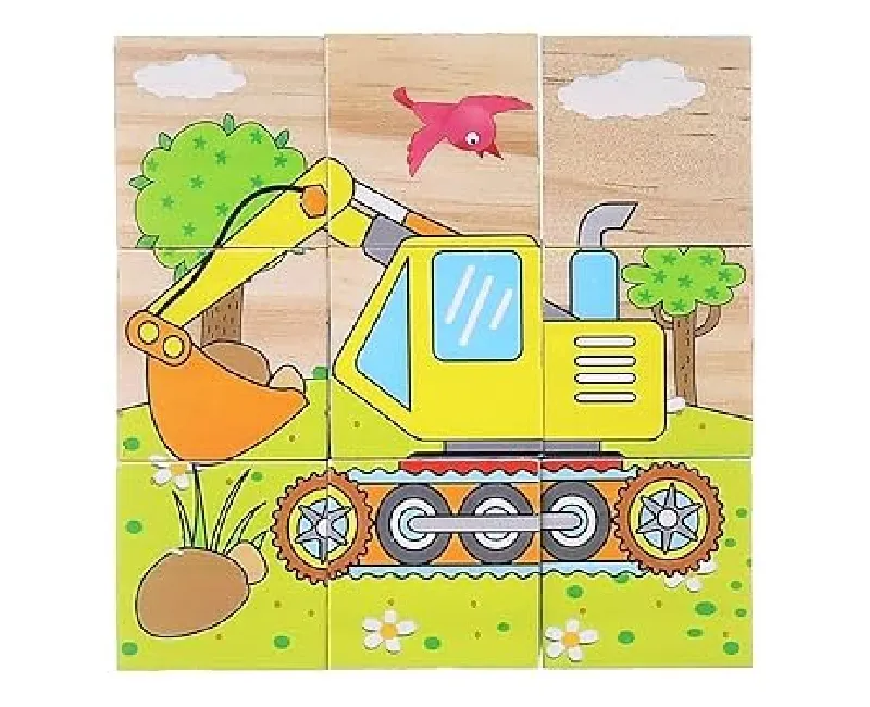 مكعبات بازل بشكل الجرار9 قطع