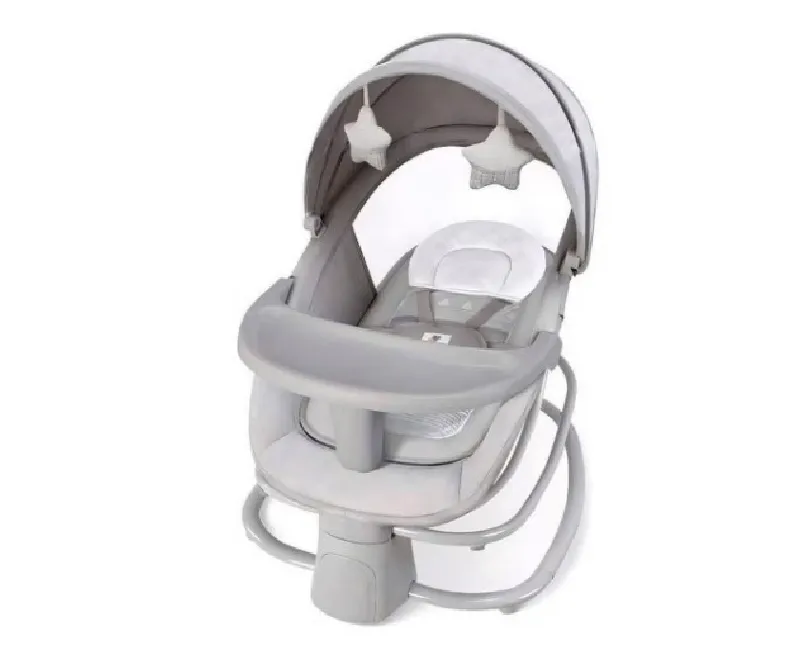 كرسي هزاز و سرير اطفال 4×1من ماستيلا (رمادي)