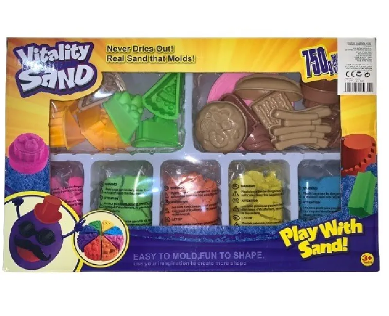 صلصال رملي 5قطع مع قوالب متعدد الالوان