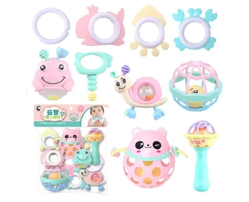 كيس شخاليل و عضاضات 10 قطع (ملون)