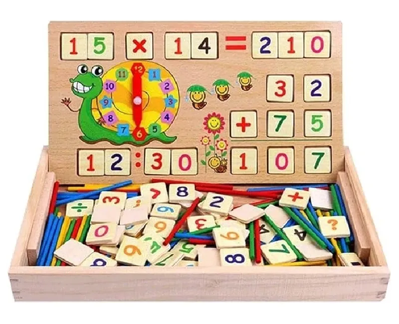 سبورة خشب بوجهين لتعلم الحساب
