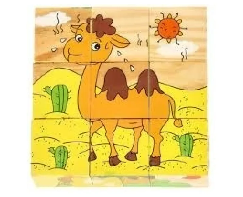 مكعبات بازل بشكل جمل 9 قطع