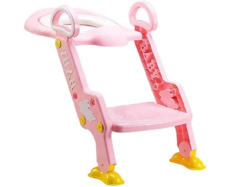 بوتي قاعدة اطفال بسلم - بينك