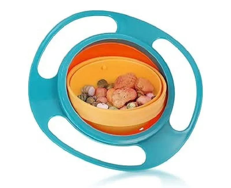 طبق طعام دوار  برتقالي- ازرق