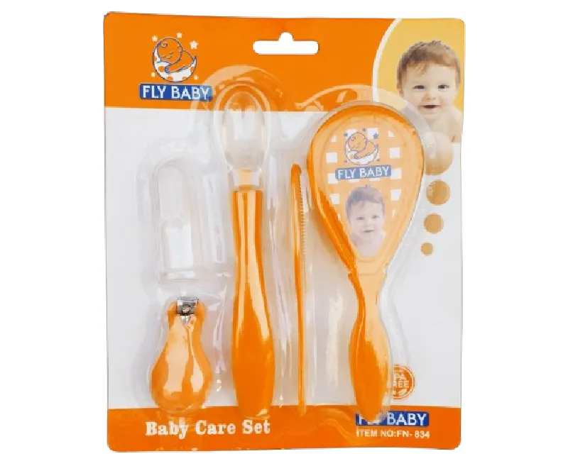 طقم عناية من فلاي بيبي 5 قطع- برتقالي