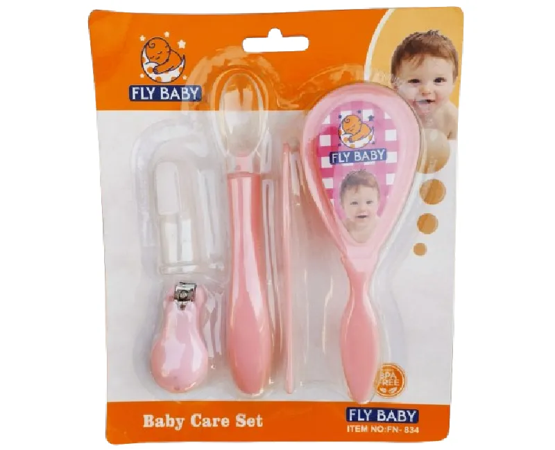 طقم عناية من فلاي بيبي 5 قطع-بينك