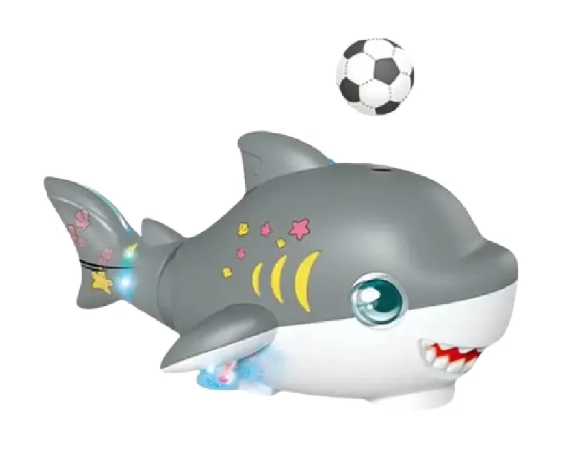 سمكة قرش متحركة راقصة - رمادي مع 2 كورة فوم