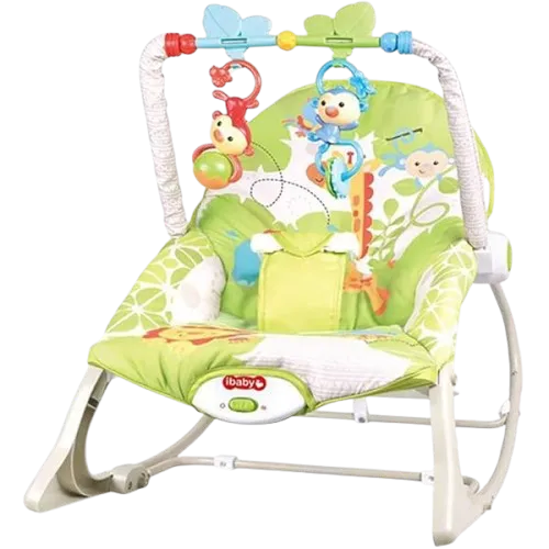 باونسر هزاز مع شريط العاب بلاستيكية -اخضر فاتح