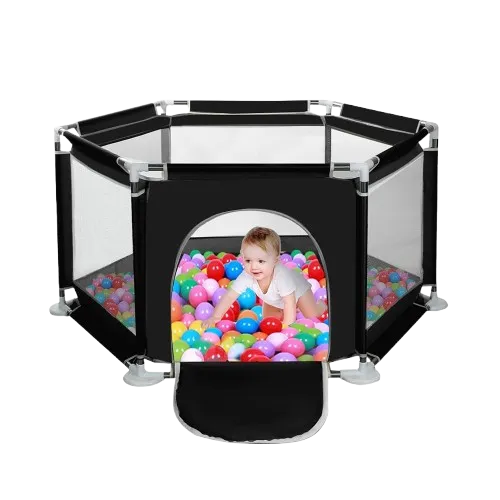 بيت كور سداسي بدون باسكت  105×60سم مع 50 كورة - اسود