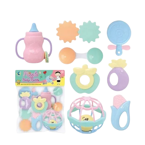 كيس شخاليل و عضاضات 8 قطع -ملون