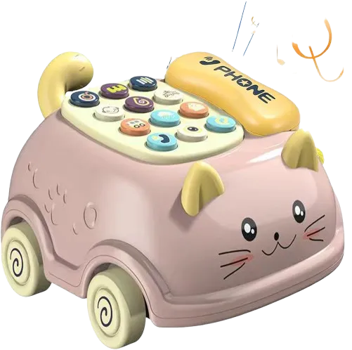 تليفون ارضي متحرك بحبل  ناطق بلغتين شكل قطة - كشمير