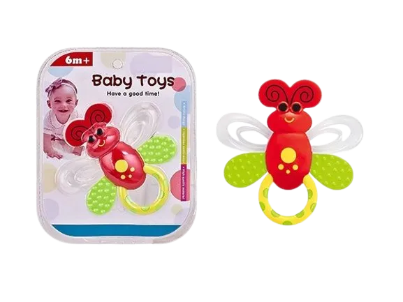 فراشة شخليلة بقطع سيليكون - احمر