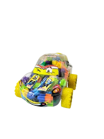 عربية مكعبات فك وتركيب -اصفر