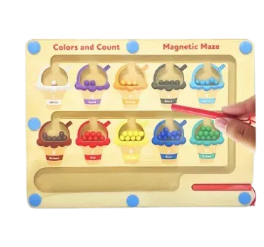 سبورة خرز مغناطيسية خشبية تعليمية