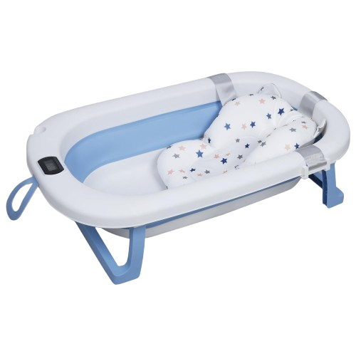 بانيو استحمام ديجيتال مع مخدة استحمام و كاب شاور _ لون لبنى