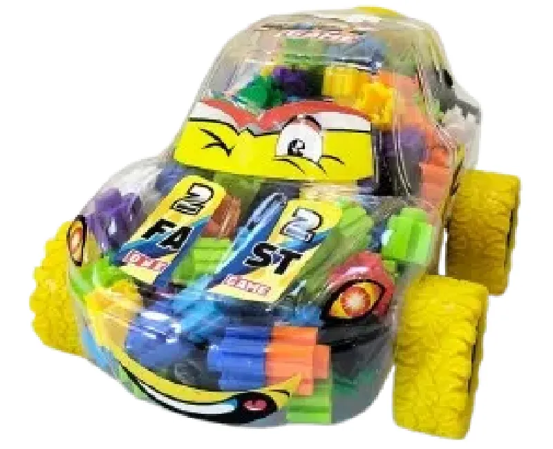 عربية مكعبات فك وتركيب -اصفر