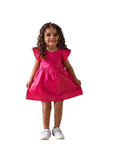 فستان اطفالي بينك قصير صيفي *79