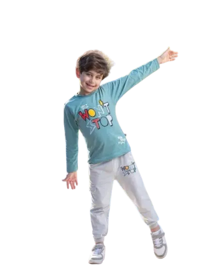 ترنج شتوي تي شيرت بكم وبنطلون *36