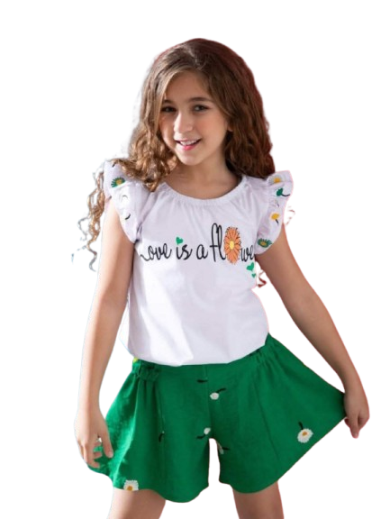 طقم بناتي قطعتين شورت وبلوزة *16