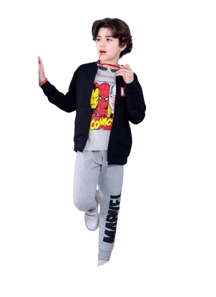 ترنج ولادي تلات قطع تي شيرت وجاكيت وبنطلون  شتوي *108