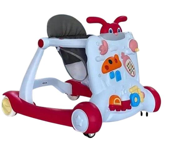 مشاية و بيبي واكر اطفال 2*1 شكل ارنب -احمر