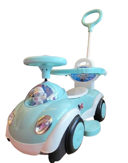 عربية زحافة بذراع وحواجز امان _لون لبني