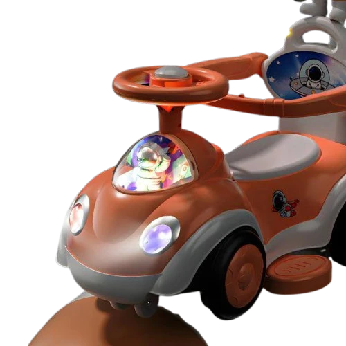 عربية زحافة بذراع وحواجز امان _لون برتقالى