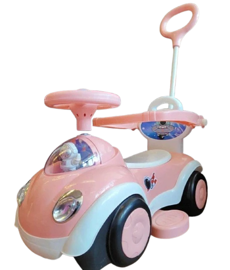 عربية زحافة بذراع وحواجز امان _لون بينك