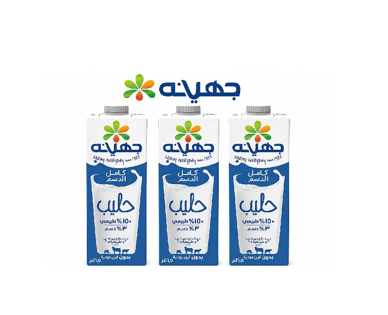 حليب "جهينه" كامل الدسم، عبوه سعة 1.5 لتر(عرض)